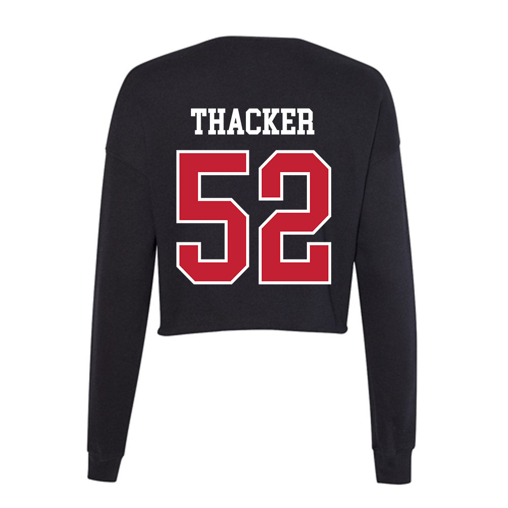 Ball State - NCAA Football : Michael Thacker - Women's Cropped Crew Fleece-1
