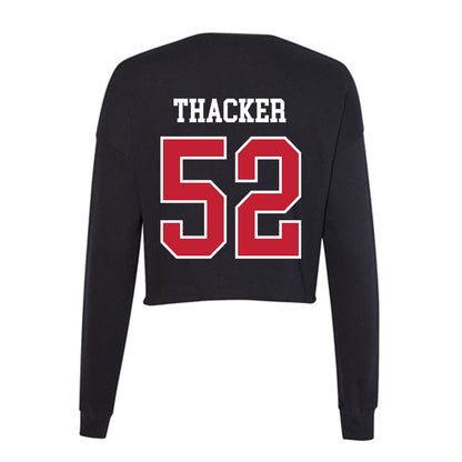 Ball State - NCAA Football : Michael Thacker - Women's Cropped Crew Fleece-1