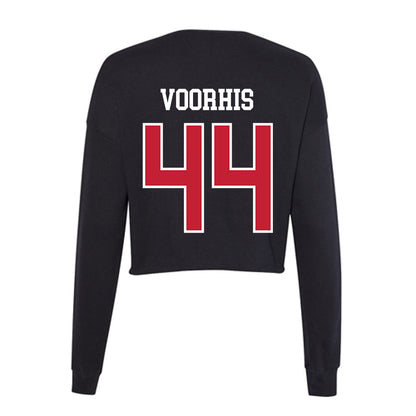 Ball State - NCAA Football : Nathan Voorhis - Women's Cropped Crew Fleece-1