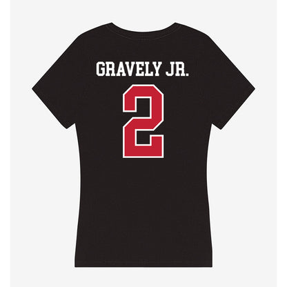 Ball State - NCAA Football : Michael Gravely Jr. - Women's V-Neck T-Shirt-1