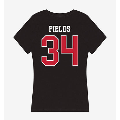 Ball State - NCAA Football : Derek "DJ" Fields - Women's V-Neck T-Shirt-1