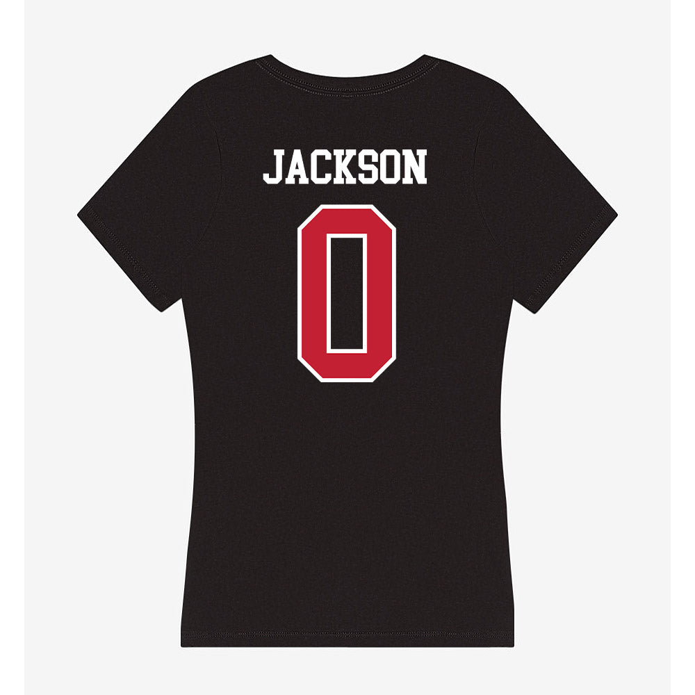 Ball State - NCAA Football : Elijah Jackson - Women's V-Neck T-Shirt-1