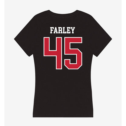 Ball State - NCAA Men's Basketball : Alex Farley - Women's V-Neck T-Shirt-1