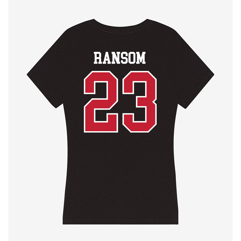 Ball State - NCAA Women's Basketball : Zuri Ransom - Women's V-Neck T-Shirt-1
