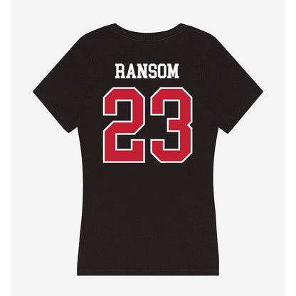 Ball State - NCAA Women's Basketball : Zuri Ransom - Women's V-Neck T-Shirt-1