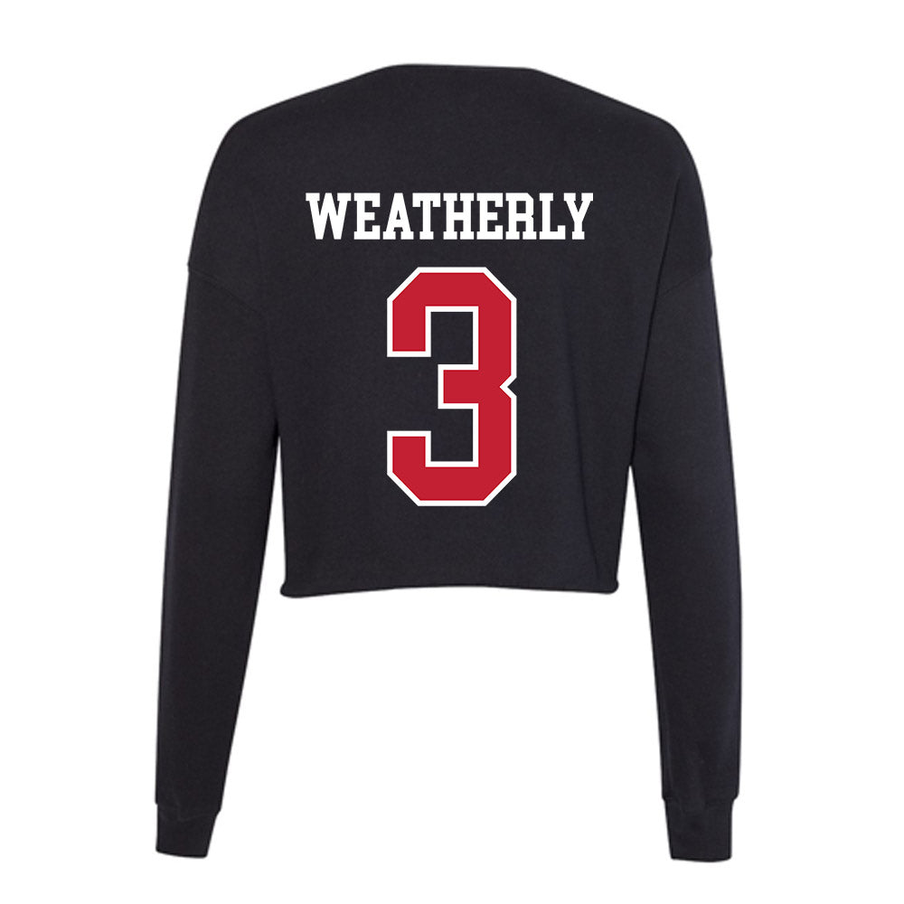 Ball State - NCAA Football : Eric Weatherly - Women's Cropped Crew Fleece-1
