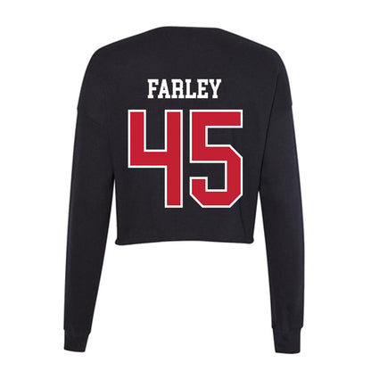 Ball State - NCAA Men's Basketball : Alex Farley - Women's Cropped Crew Fleece-1