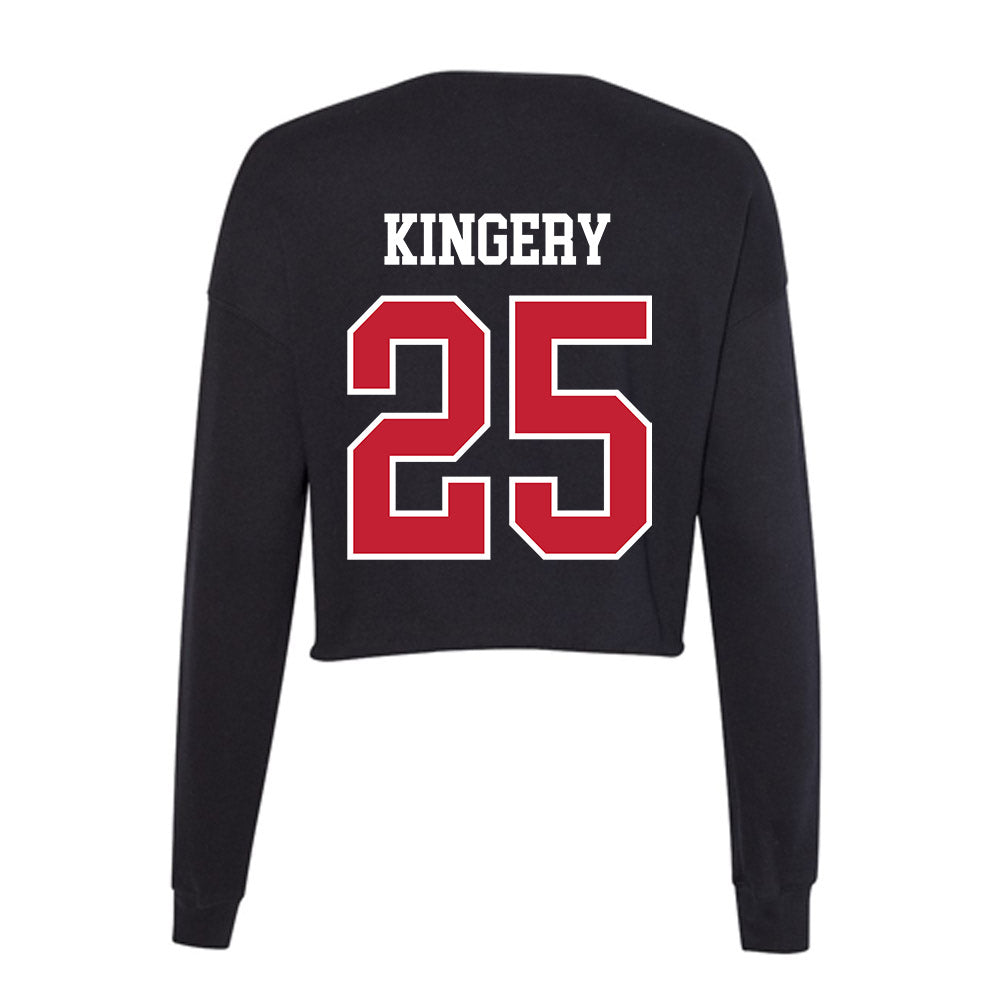 Ball State - NCAA Women's Basketball : Grace Kingery - Women's Cropped Crew Fleece-1