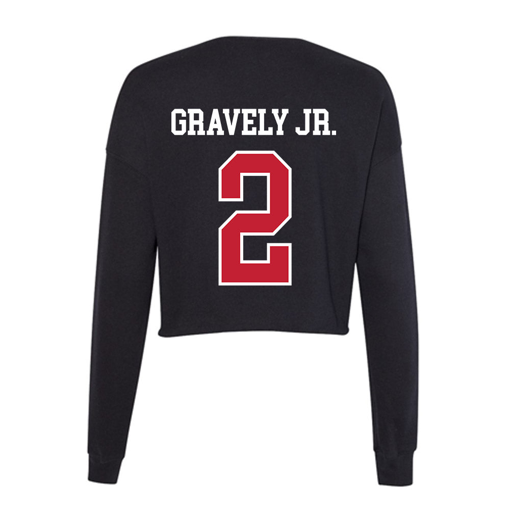 Ball State - NCAA Football : Michael Gravely Jr. - Women's Cropped Crew Fleece-1