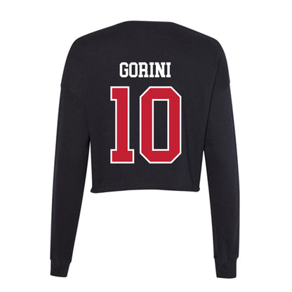 Ball State - NCAA Women's Basketball : Giorgia Gorini - Women's Cropped Crew Fleece-1