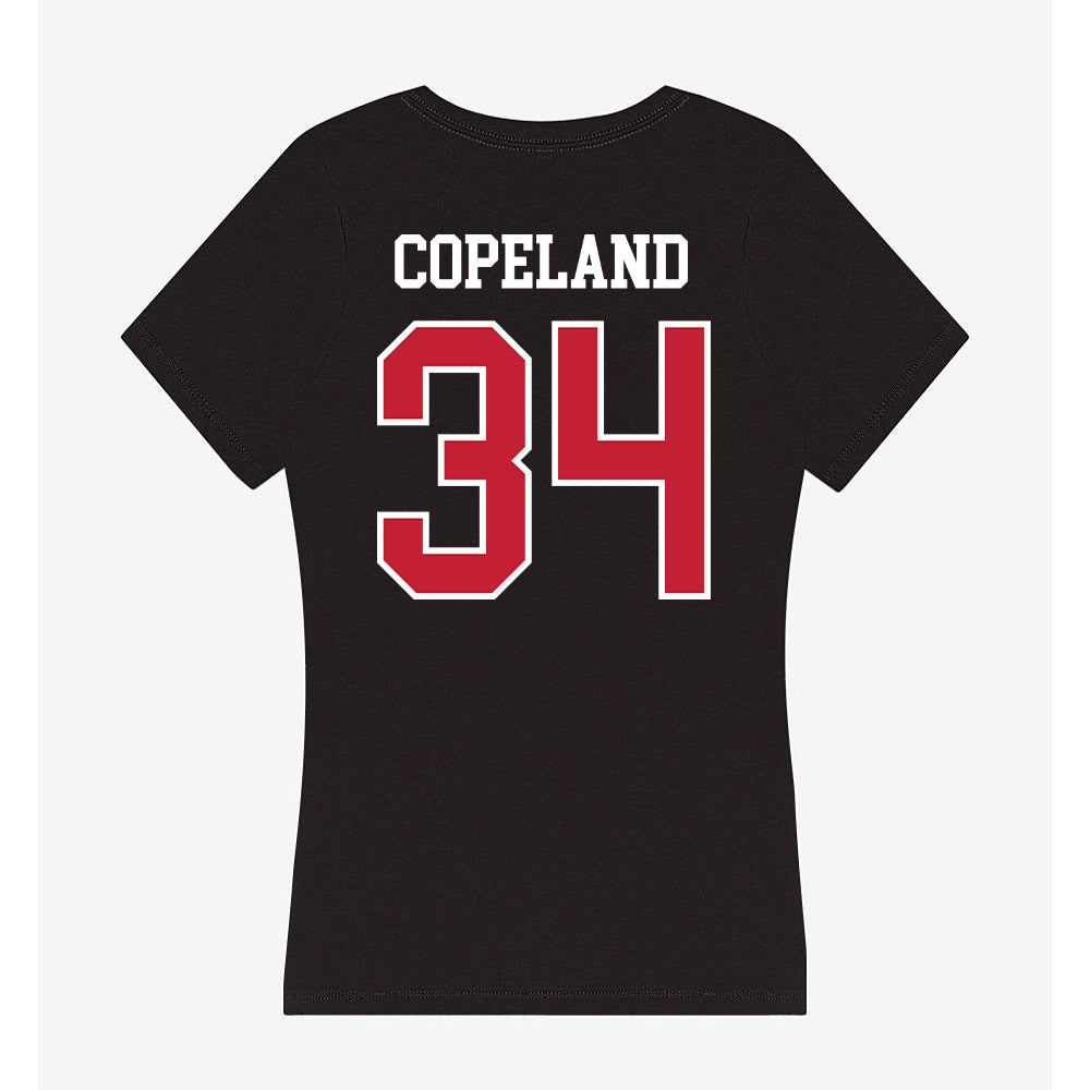 Ball State - NCAA Men's Basketball : Preston Copeland - Women's V-Neck T-Shirt-1