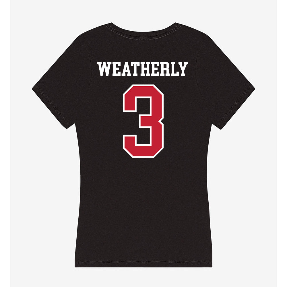 Ball State - NCAA Football : Eric Weatherly - Women's V-Neck T-Shirt-1