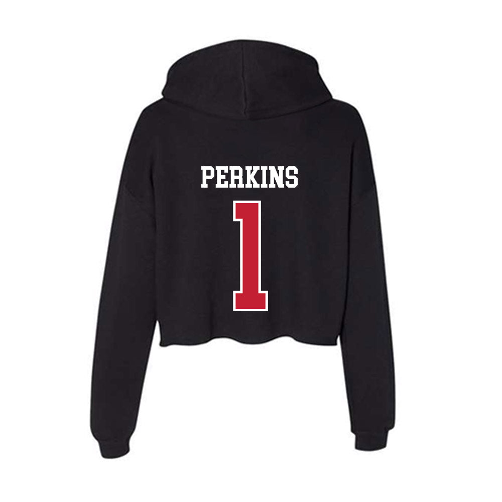 Ball State - NCAA Baseball : Maalik Perkins - Women's Crop Fleece Hoodie-1