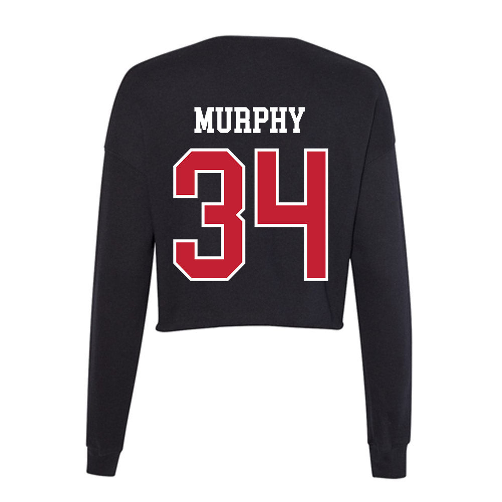 Ball State - NCAA Baseball : Trent Murphy - Women's Cropped Crew Fleece-1