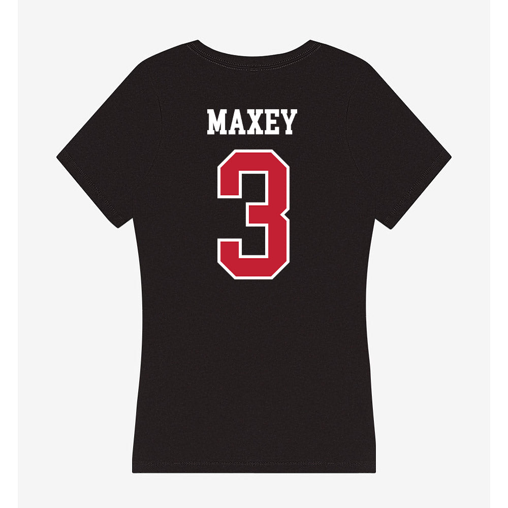 Ball State - NCAA Men's Basketball : Juwan Maxey - Women's V-Neck T-Shirt-1