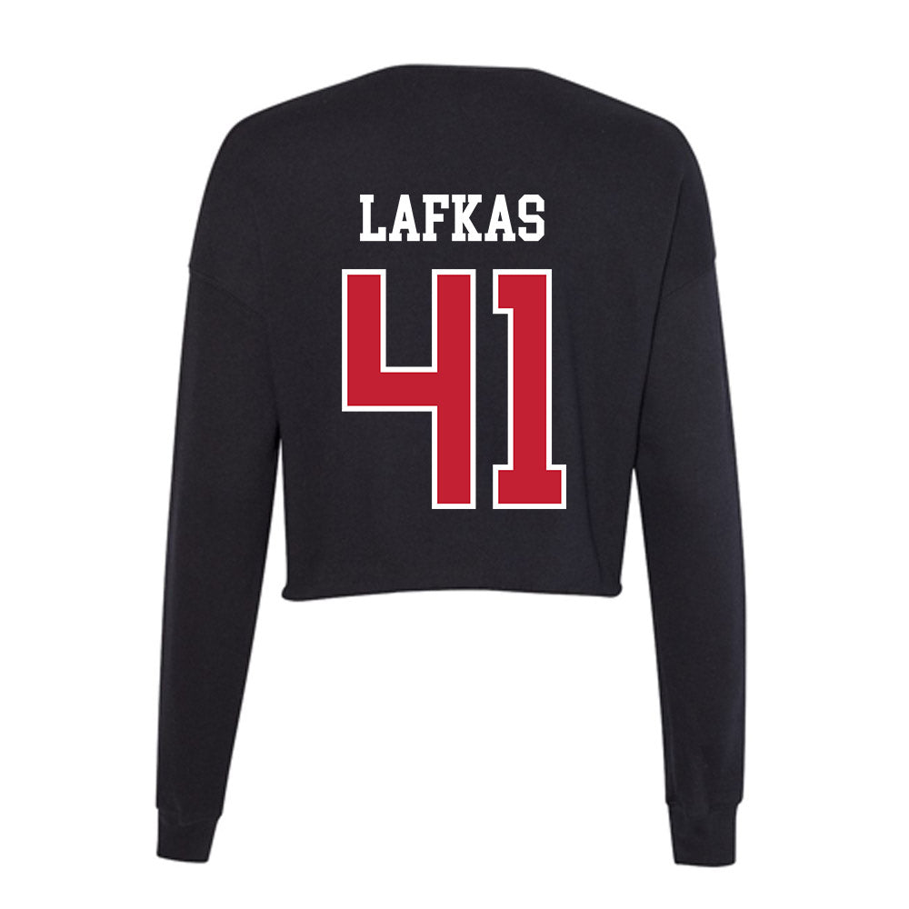 Ball State - NCAA Baseball : Joe Lafkas - Women's Cropped Crew Fleece-1