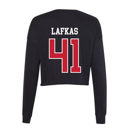 Ball State - NCAA Baseball : Joe Lafkas - Women's Cropped Crew Fleece-1