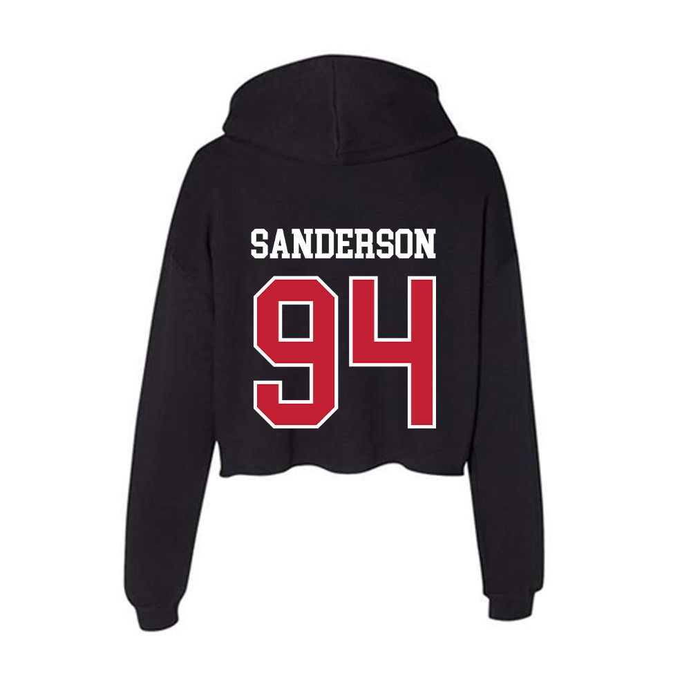 Ball State - NCAA Football : Hunter Sanderson - Women's Crop Fleece Hoodie-1