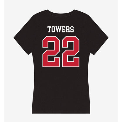 Ball State - NCAA Women's Basketball : Tessa Towers - Women's V-Neck T-Shirt-1