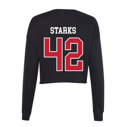 Ball State - NCAA Football : Layton Starks - Women's Cropped Crew Fleece-1