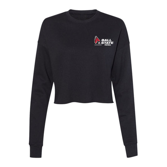 Ball State - NCAA Football : Scott Hudson - Women's Cropped Crew Fleece-0
