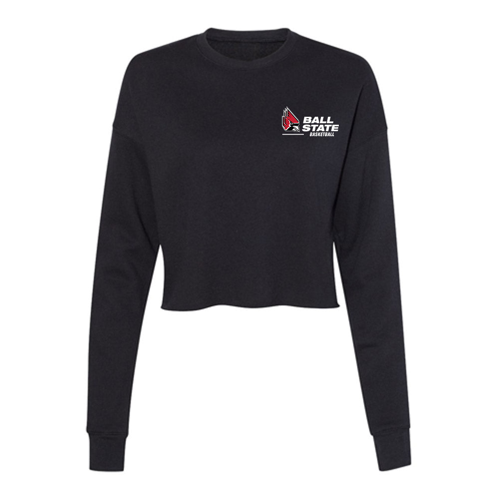 Ball State - NCAA Men's Basketball : Kayden Fish - Women's Cropped Crew Fleece-0