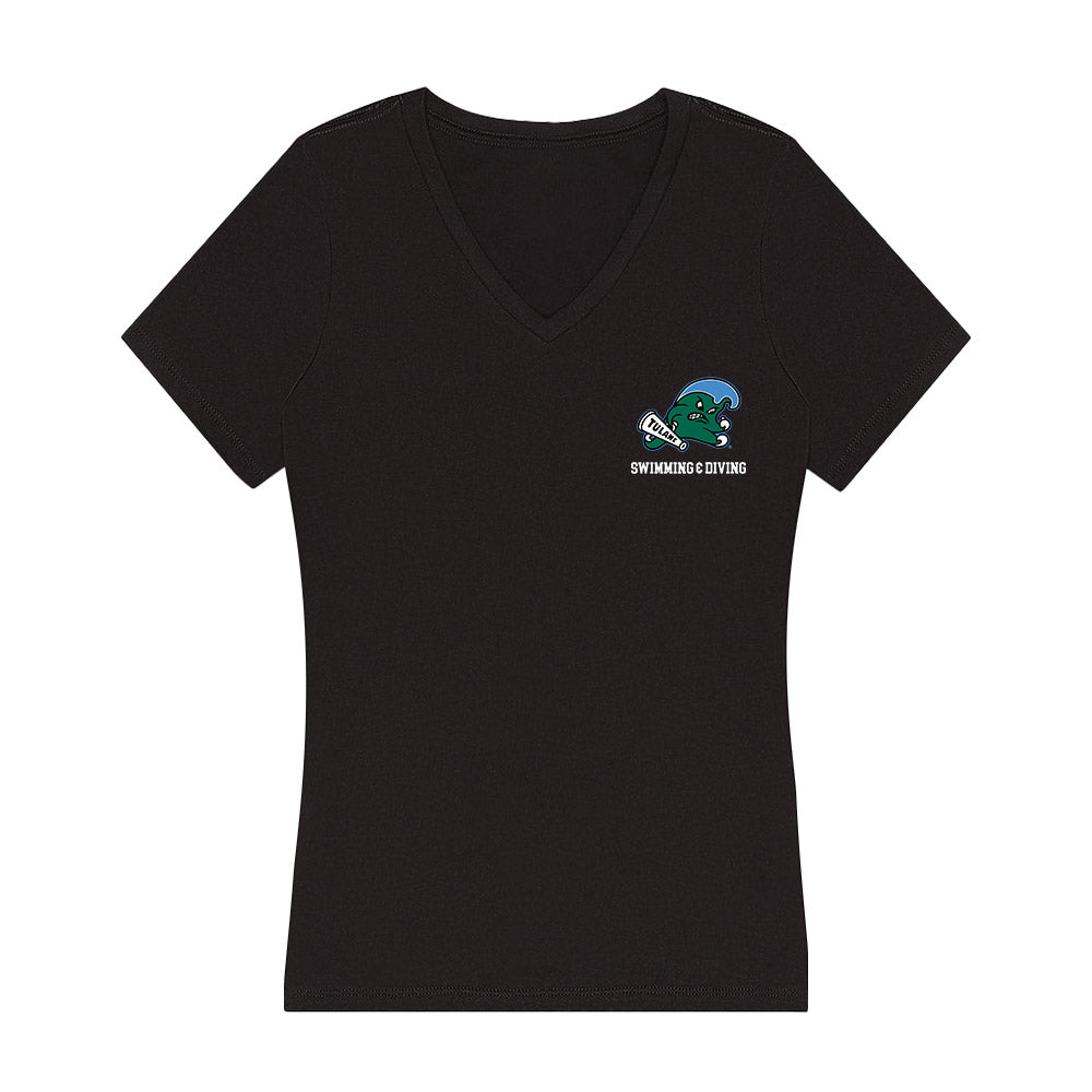 Tulane - NCAA Women's Swimming & Diving : Sydney Mullin - Women's V-Neck T-Shirt-0