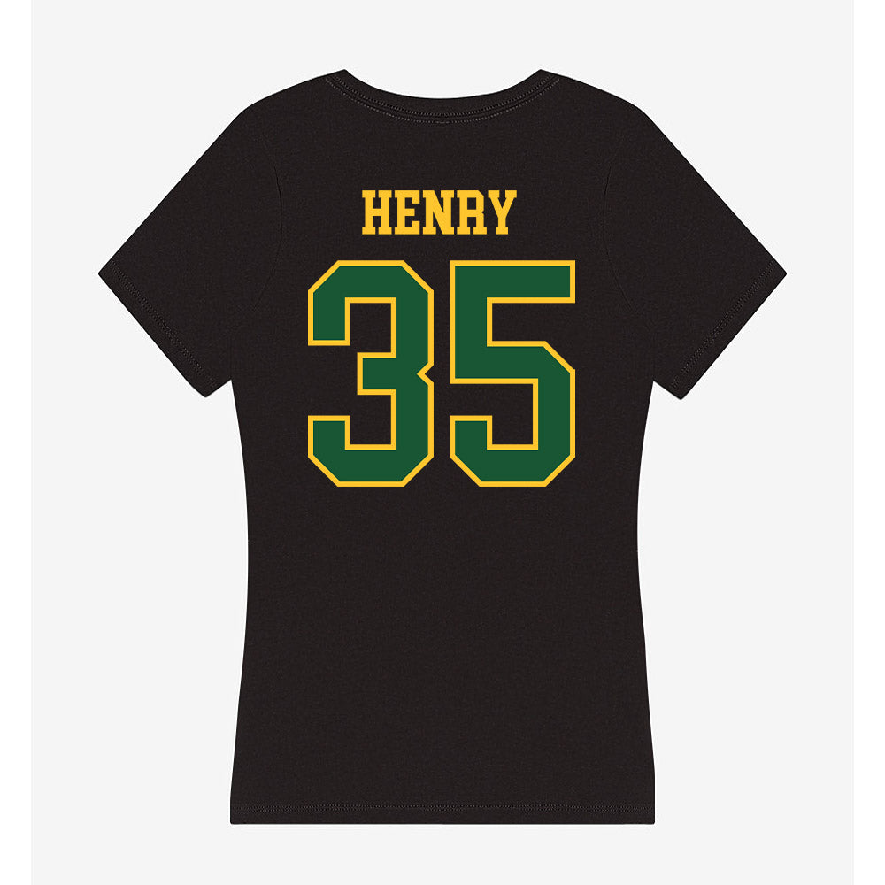 GMU - NCAA Men's Basketball : Malik Henry - Women's V-Neck T-Shirt-1