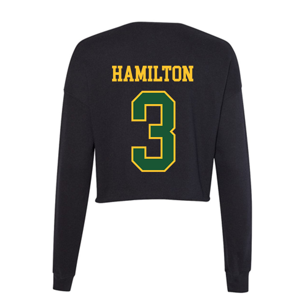 GMU - NCAA Baseball : Tre Hamilton - Women's Cropped Crew Fleece-1