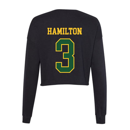 GMU - NCAA Baseball : Tre Hamilton - Women's Cropped Crew Fleece-1