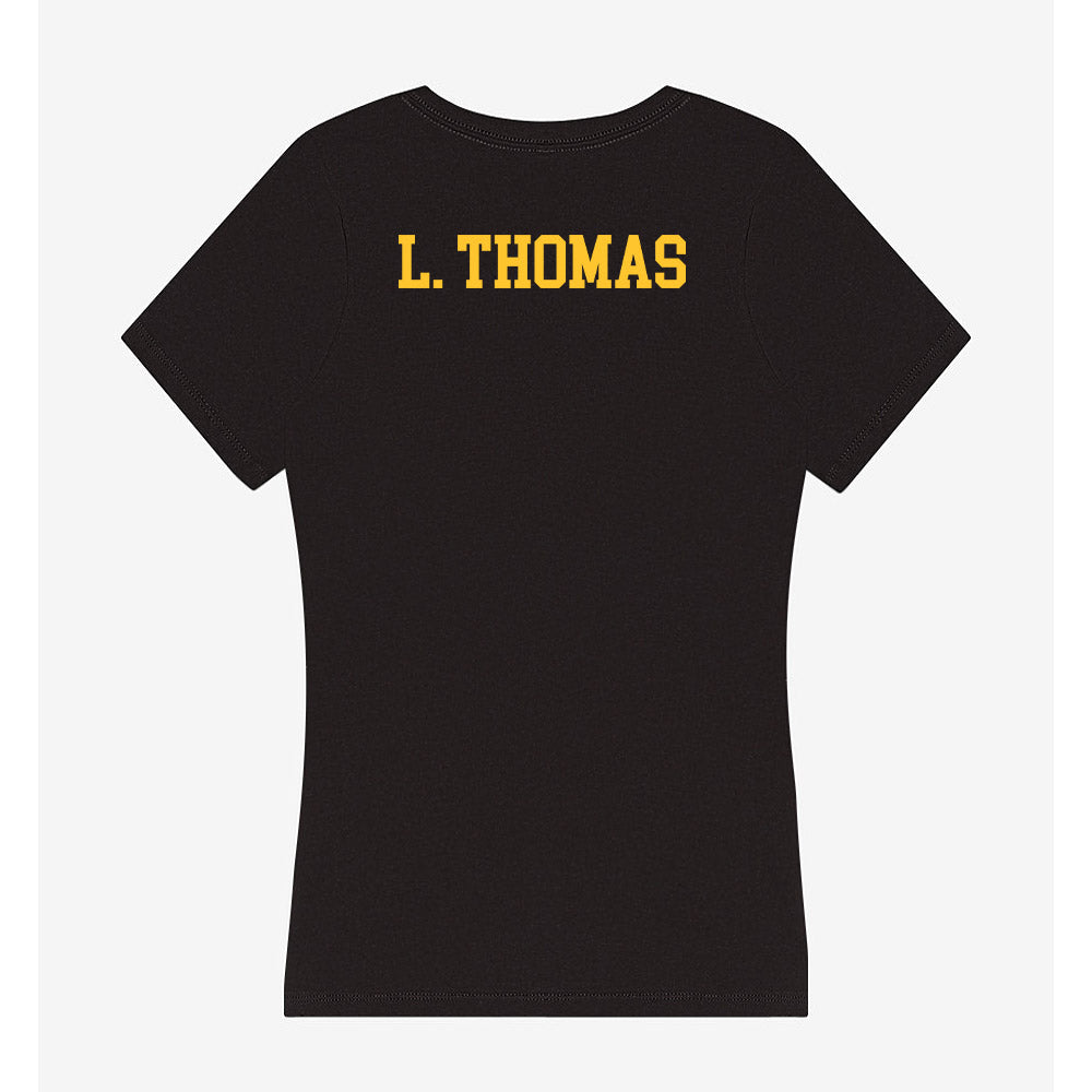 GMU - NCAA Women's Track & Field : Laila Thomas - Women's V-Neck T-Shirt-1