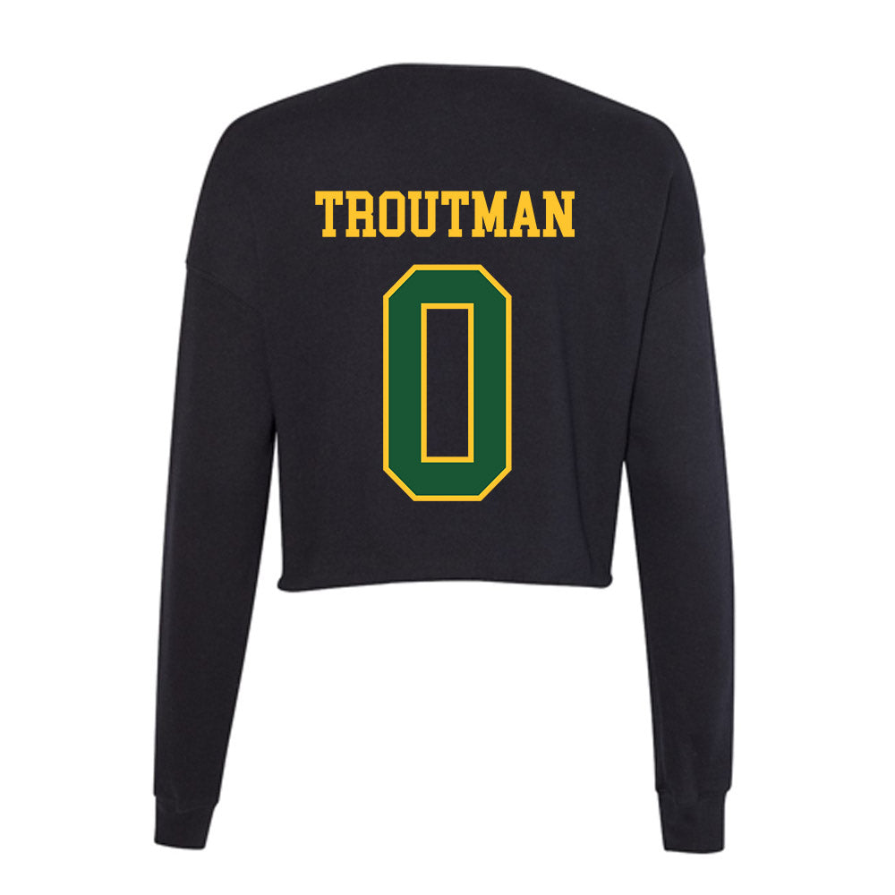 GMU - NCAA Men's Basketball : Masai Troutman - Women's Cropped Crew Fleece-1