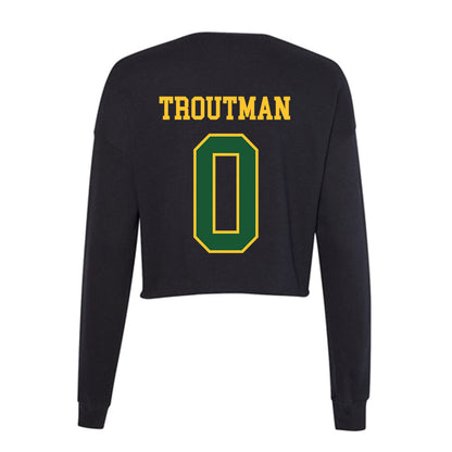 GMU - NCAA Men's Basketball : Masai Troutman - Women's Cropped Crew Fleece-1