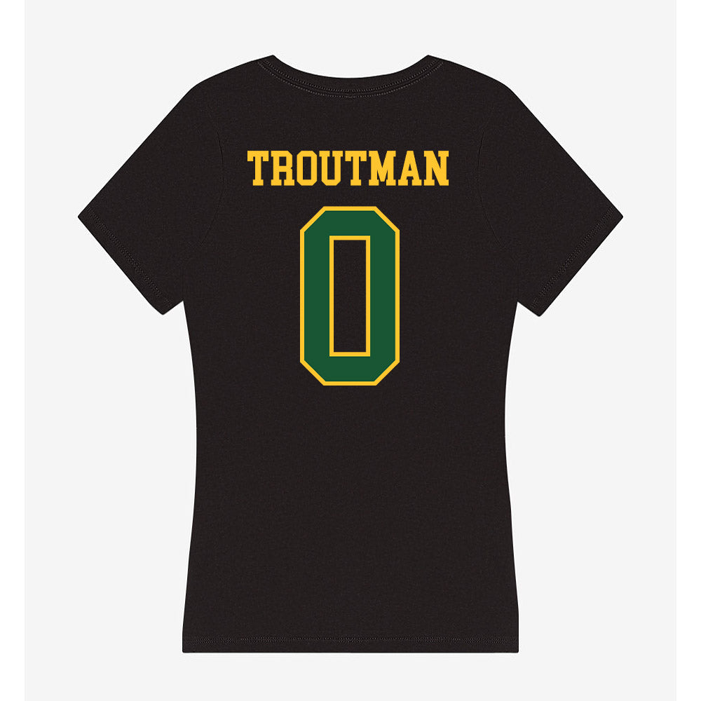 GMU - NCAA Men's Basketball : Masai Troutman - Women's V-Neck T-Shirt-1