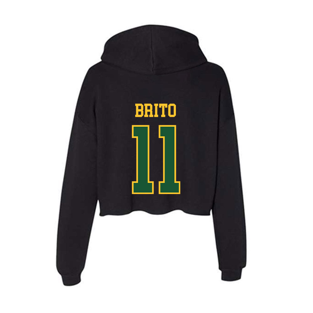 GMU - NCAA Men's Soccer : Kenzo Brito - Women's Crop Fleece Hoodie-1