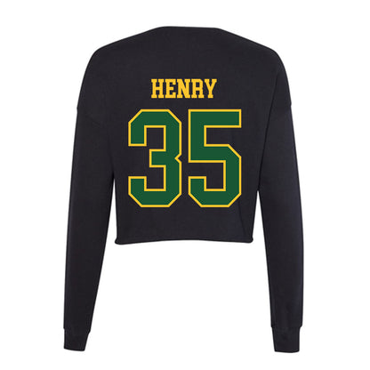 GMU - NCAA Men's Basketball : Malik Henry - Women's Cropped Crew Fleece-1