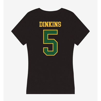 GMU - NCAA Men's Basketball : Devin Dinkins - Women's V-Neck T-Shirt-1