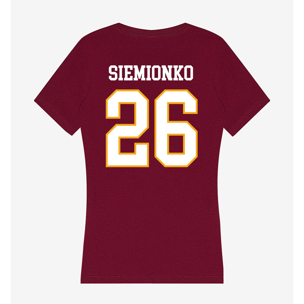 Loyola - NCAA Men's Soccer : David Siemionko - Women's V-Neck T-Shirt-1