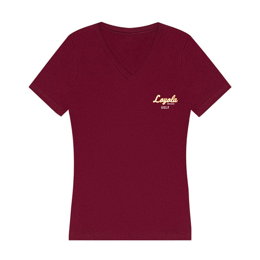 Loyola - NCAA Men's Golf : Jackson Overton - Women's V-Neck T-Shirt-0