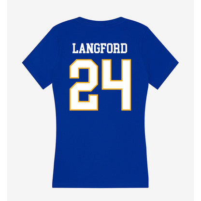 SJSU - NCAA Men's Basketball : Douglas Langford - Women's V-Neck T-Shirt-1
