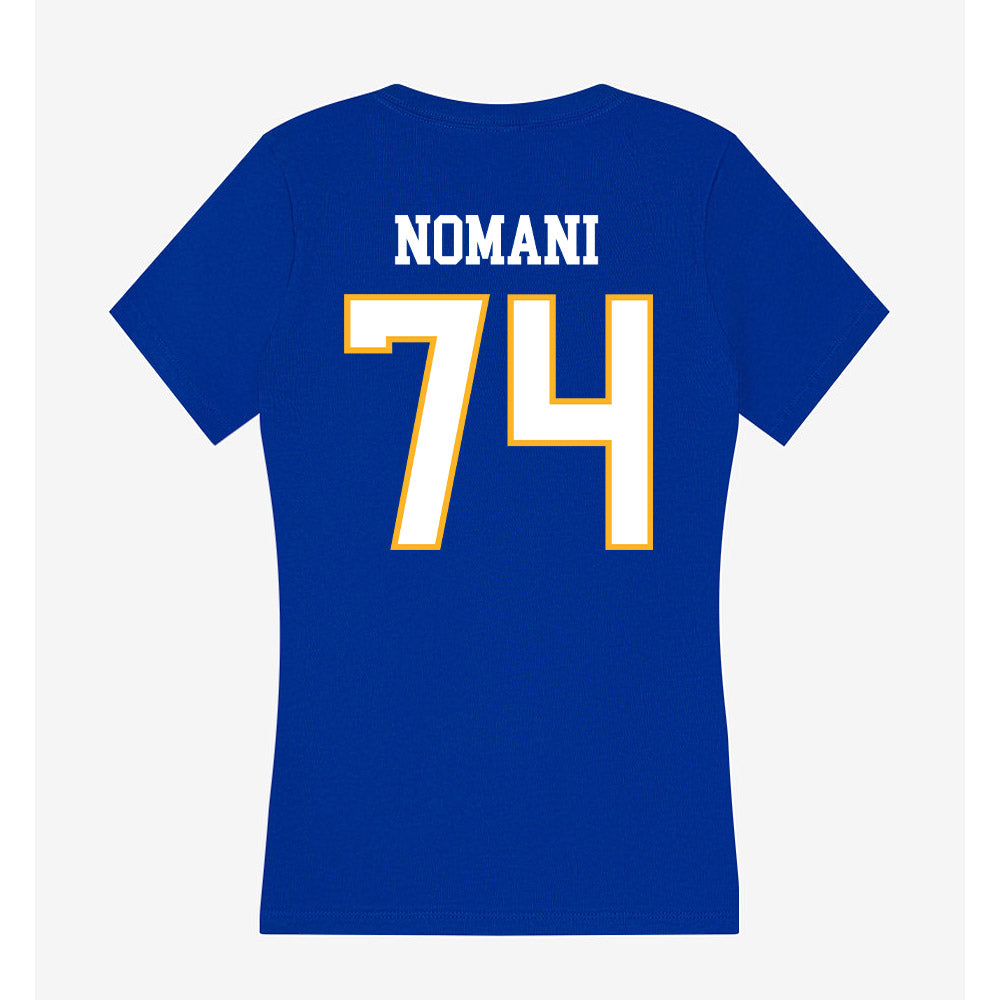 SJSU - NCAA Football : Sione Nomani - Women's V-Neck T-Shirt-1