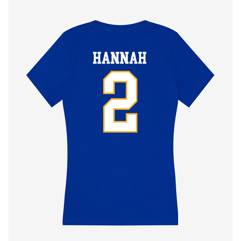 SJSU - NCAA Men's Basketball : Javaughn Hannah - Women's V-Neck T-Shirt-1