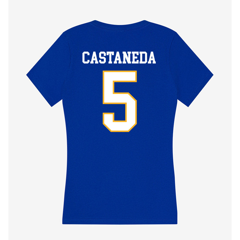 SJSU - NCAA Women's Volleyball : Morgan Castaneda - Women's V-Neck T-Shirt-1