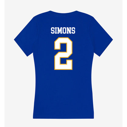 SJSU - NCAA Women's Basketball : McKenna Simons - Women's V-Neck T-Shirt-1