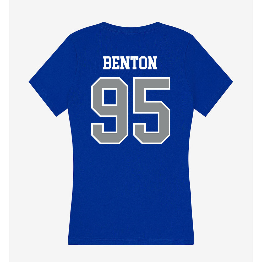 Memphis - NCAA Football : Kavion Benton - Women's V-Neck T-Shirt-1