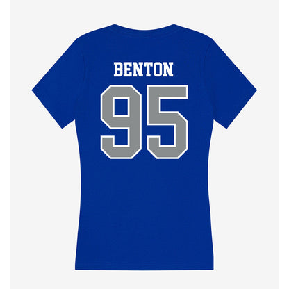 Memphis - NCAA Football : Kavion Benton - Women's V-Neck T-Shirt-1