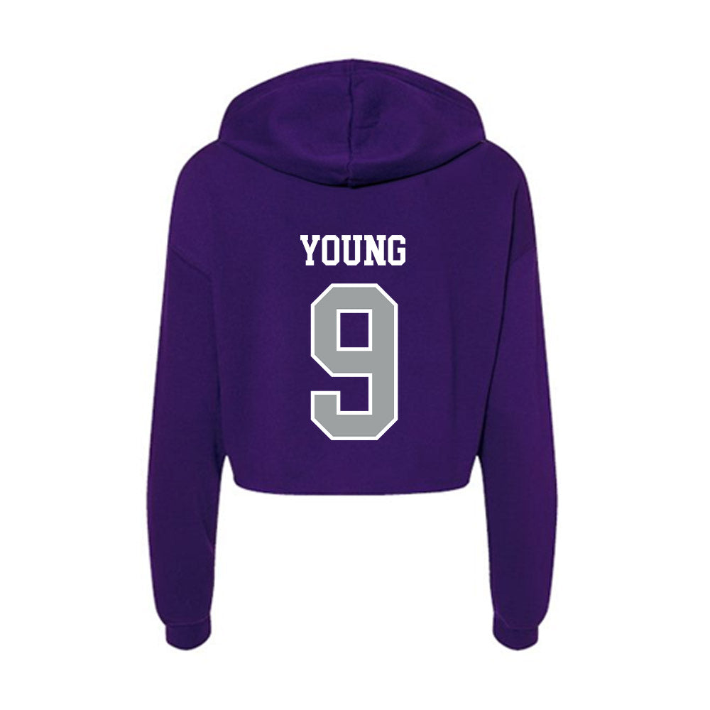 Tarleton State - NCAA Football : Tiar Young - Women's Crop Fleece Hoodie-1