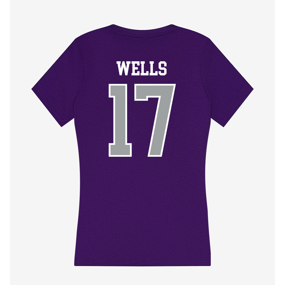 Tarleton State - NCAA Football : CJ Wells - Women's V-Neck T-Shirt-1