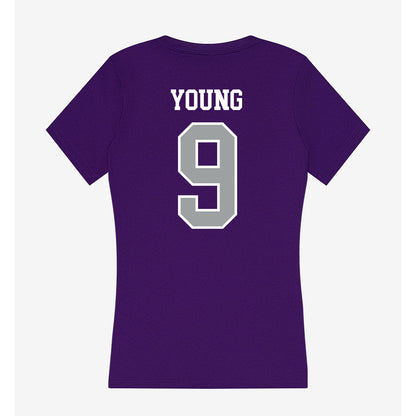 Tarleton State - NCAA Football : Tiar Young - Women's V-Neck T-Shirt-1