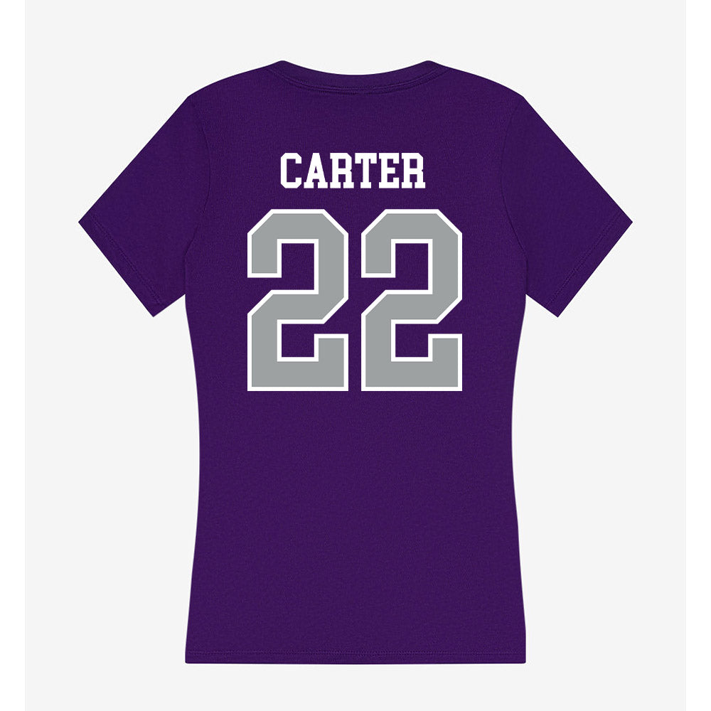 Tarleton State - NCAA Women's Volleyball : morgan carter - Women's V-Neck T-Shirt-1
